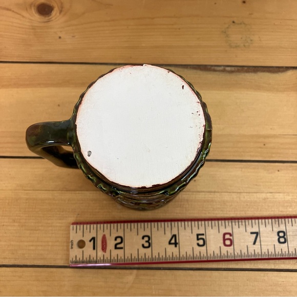 Hawaiian Tiki Double Face Mug Green & Brown Glaze Ceramic Cup with Handle 20 oz - Picture 9 of 9
